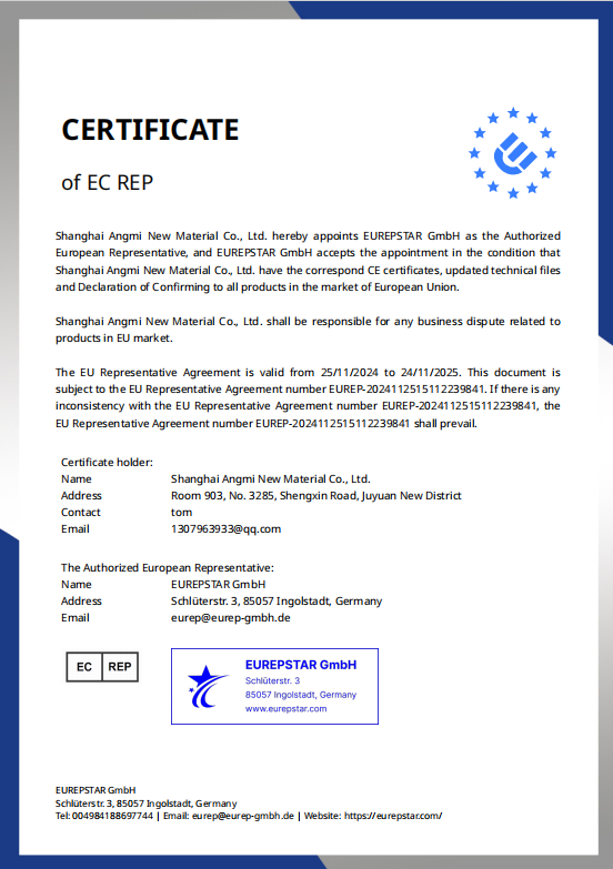 EC REP Certificate