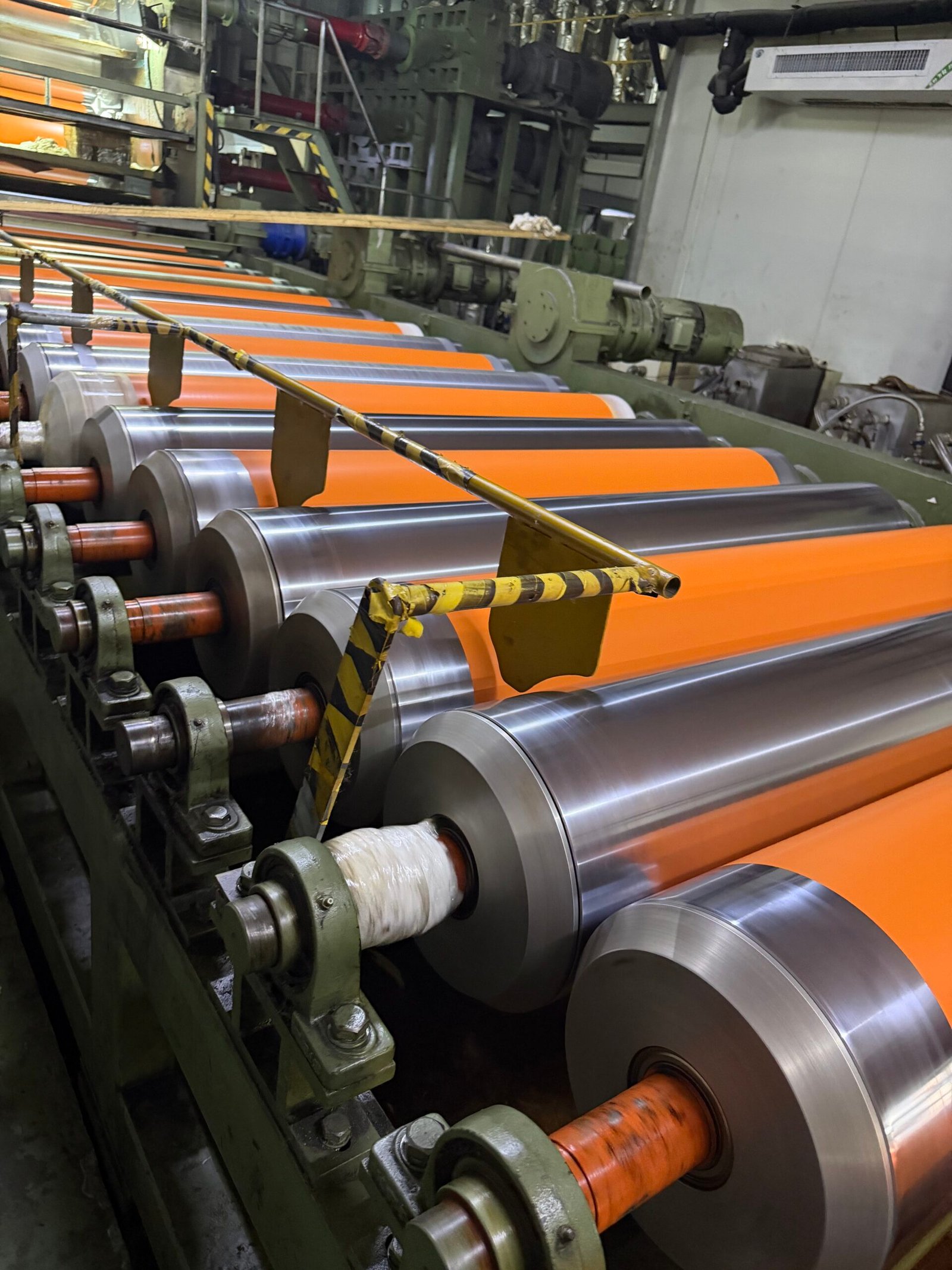 Calendering Extrusion PVC film in production on calendering‑extrusion line