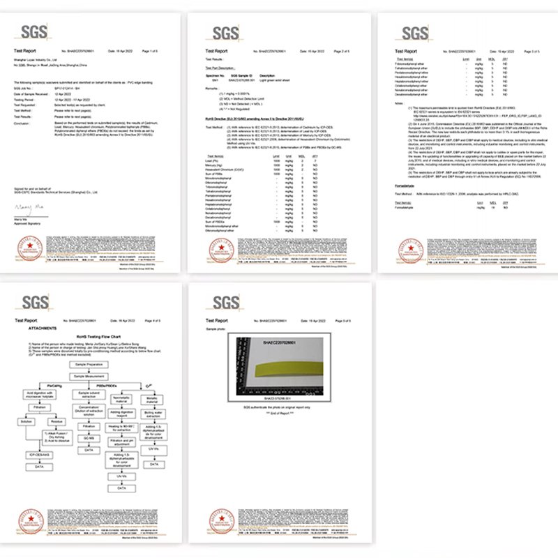 Edge banding certificate