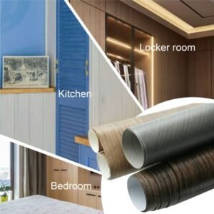 PVC decorative film applied on kitchen, locker room and bedroom cabinet furniture panels