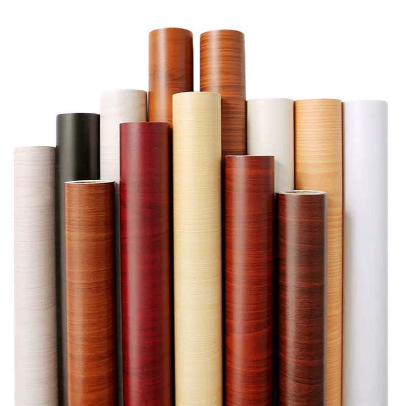 pvc film Multi‑color wood grain PVC film rolls for furniture surface wrapping