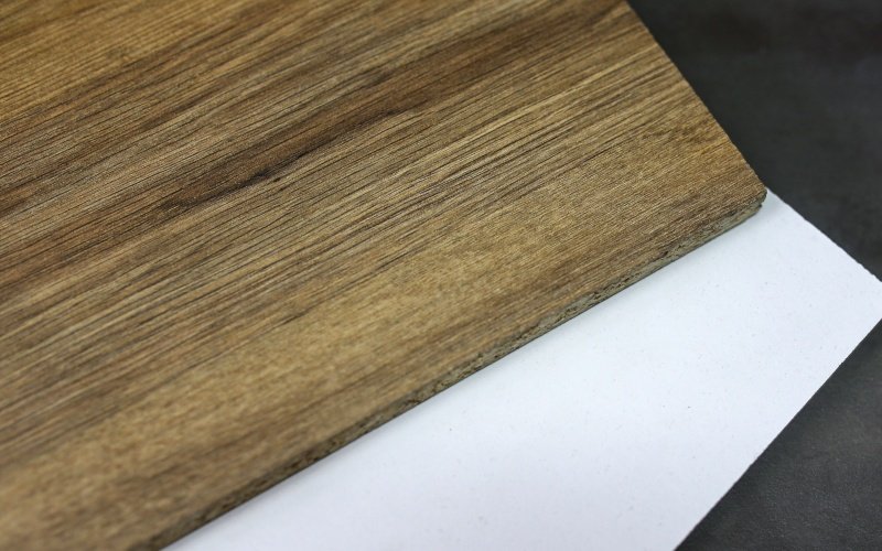 Grey edge banding on melamine faced particleboard